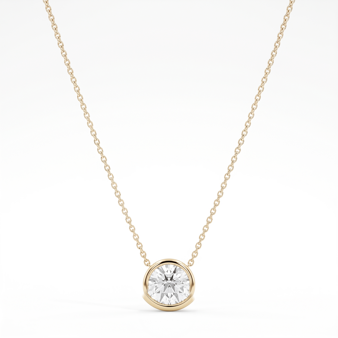 14k Yellow Gold 2.00 CT Solitaire Necklace – product view