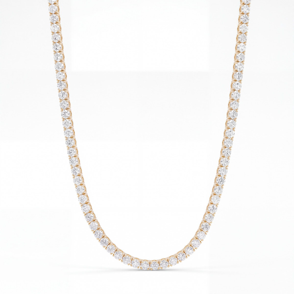 14k Yellow Gold 14CT TW - 17 " Four Prong Lab-Grown Diamond Tennis Necklace – product view