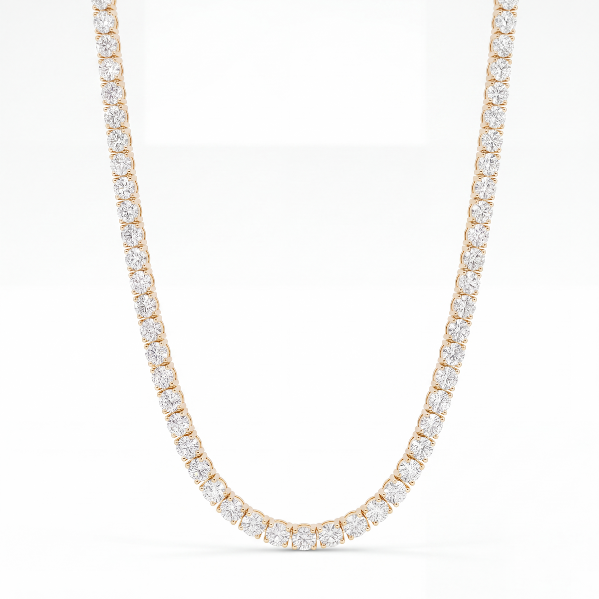 14k Yellow Gold 18CT TW - 17 " Four Prong Lab-Grown Diamond Tennis Necklace – product view