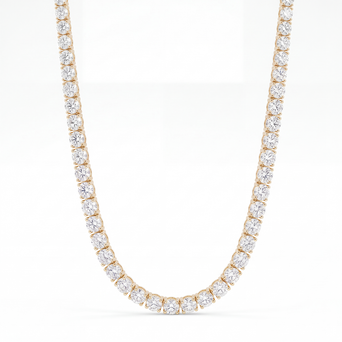 14k Yellow Gold 25CT TW - 17 " Four Prong Lab-Grown Diamond Tennis Necklace – product view