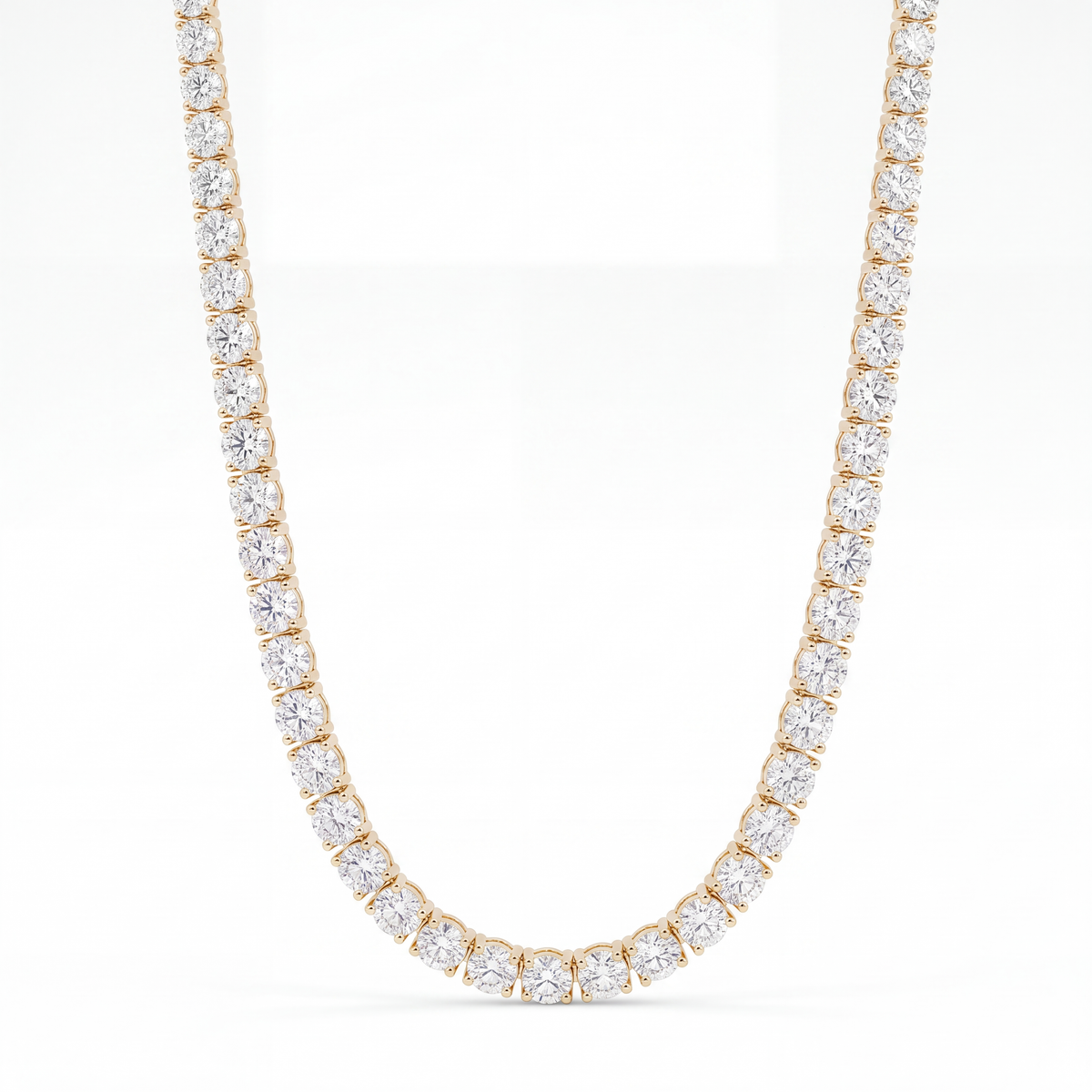 14k Yellow Gold 25CT TW - 17 " Four Prong Lab-Grown Diamond Tennis Necklace – product view