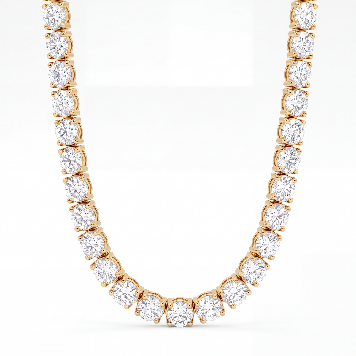 14k Yellow Gold 38CT TW - 17 " Four Prong Lab-Grown Diamond Tennis Necklace – product view