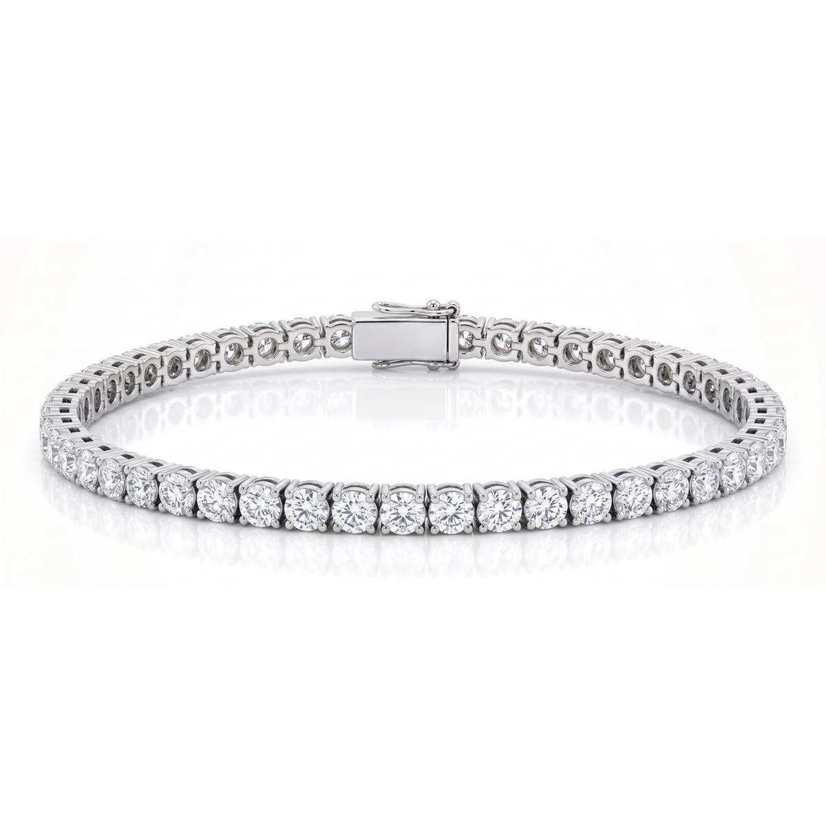 3 ct Lab-Grown Diamond Tennis Bracelet in 14K White Gold