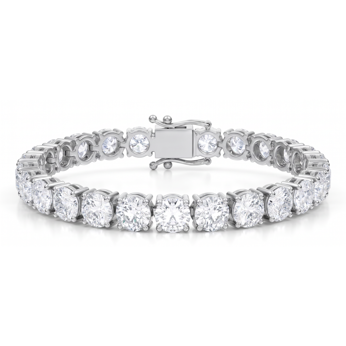 26 ct Lab-Grown Diamond Tennis Bracelet in 14K White Gold