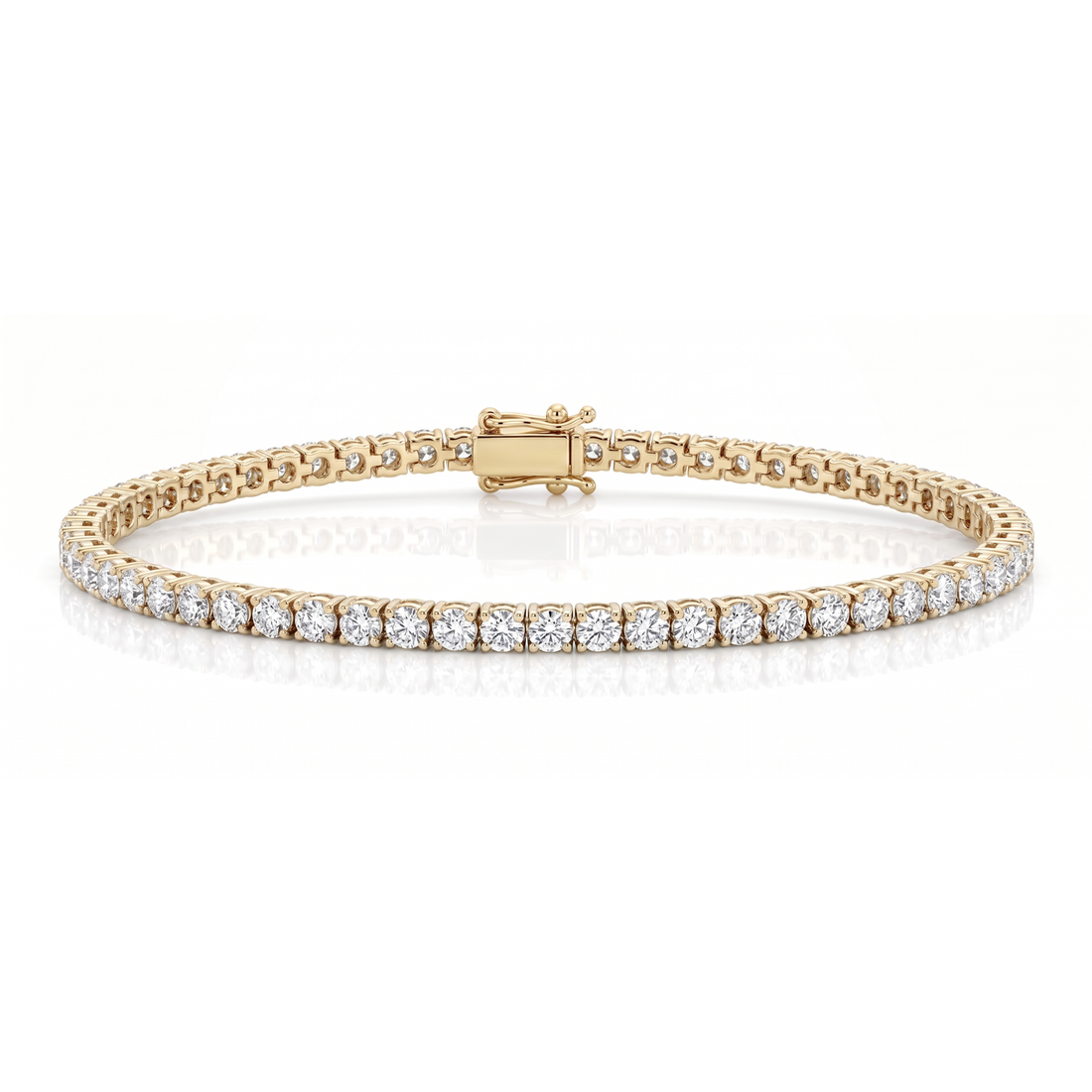 2 ct Lab-Grown Diamond Tennis Bracelet in 14K Yellow Gold