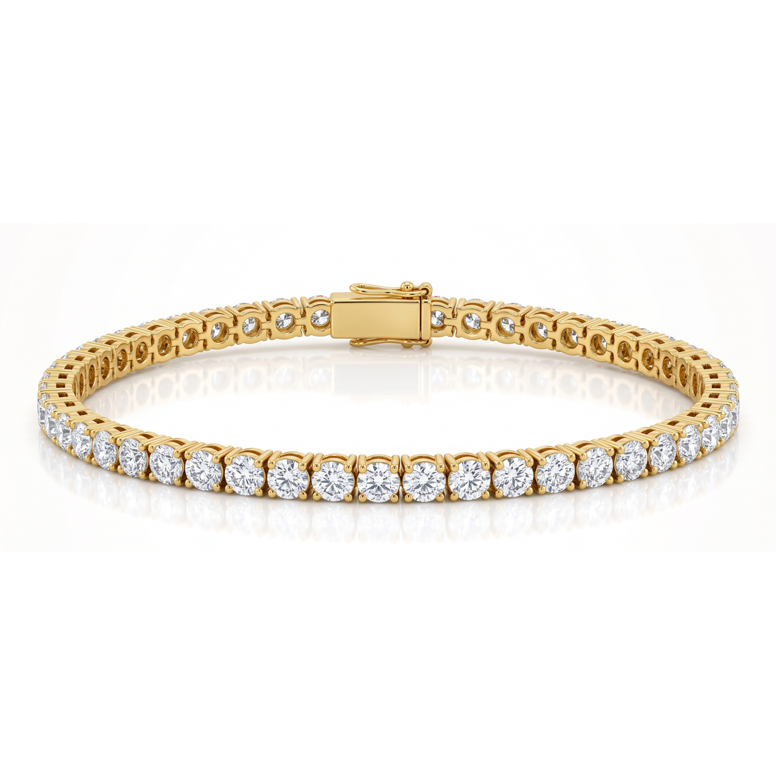 3 ct Lab-Grown Diamond Tennis Bracelet in 14K Yellow Gold