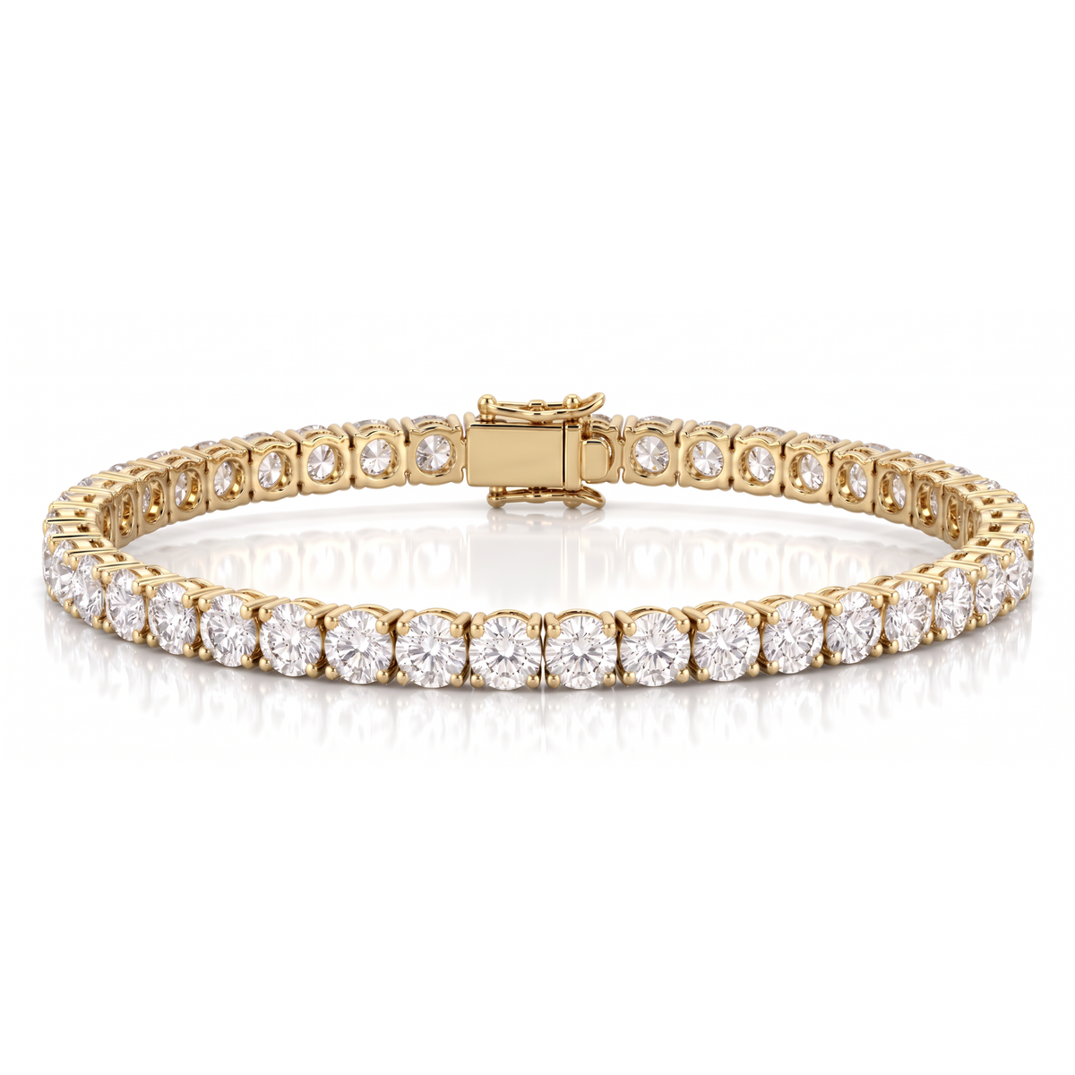 10 ct Lab-Grown Diamond Tennis Bracelet in 14K Yellow Gold
